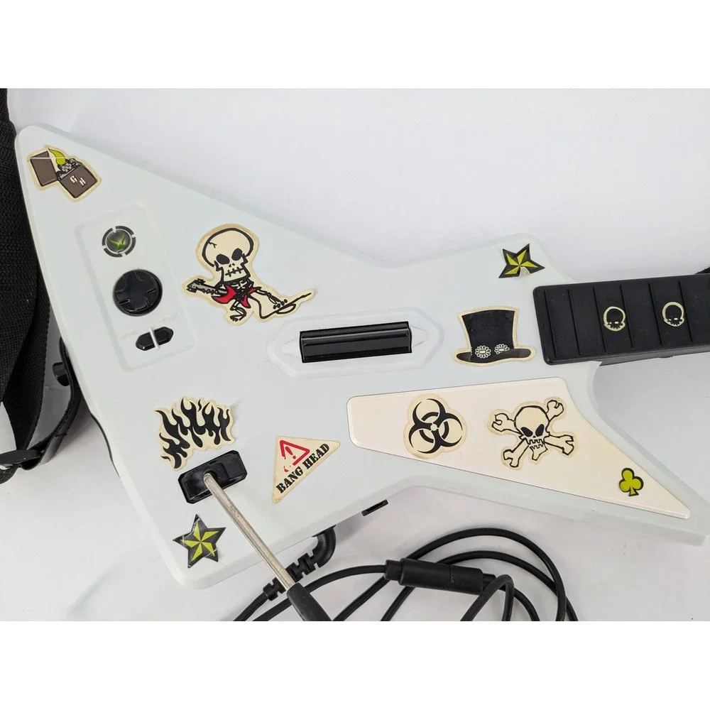 RedOctane Gibson X-Plorer Xbox 360 Guitar Hero Controller 95055 White Wire WORKS